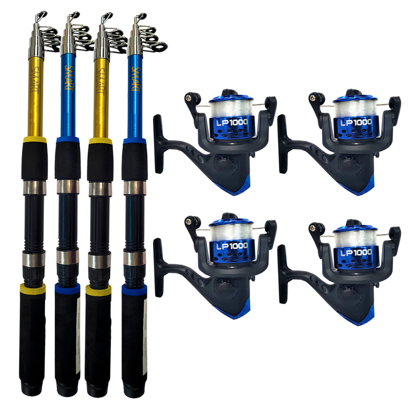 Kit de Pesca 04 Vara + Molinete Albatroz