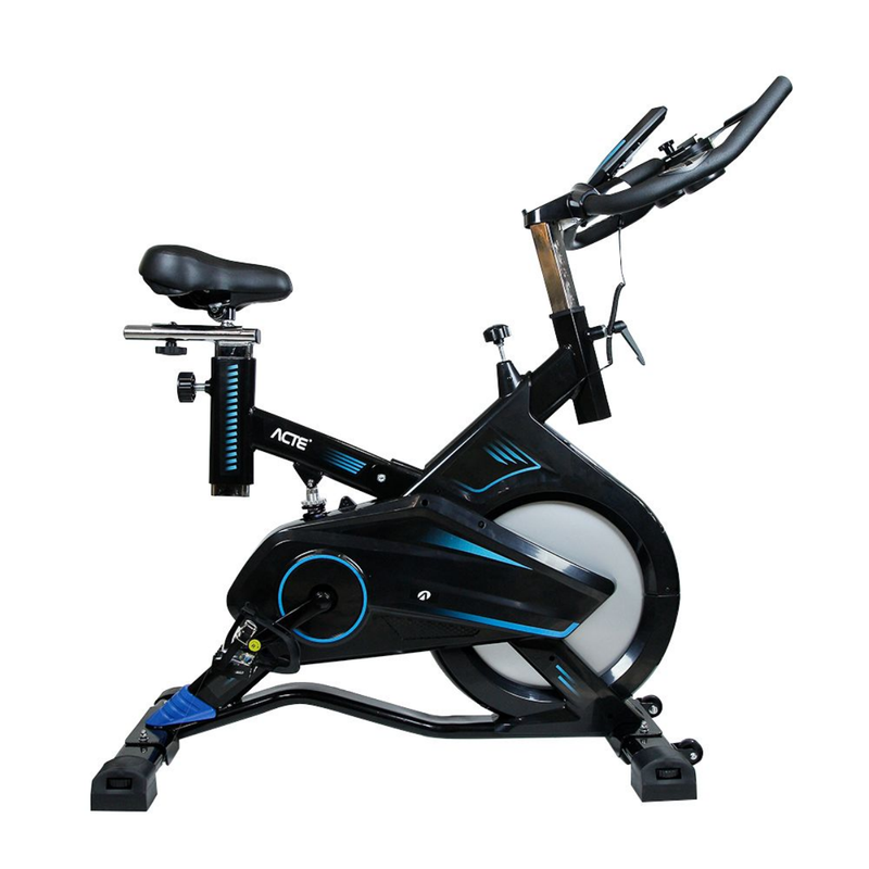 Bicicleta Spinning E17, Preto e Azul - Acte